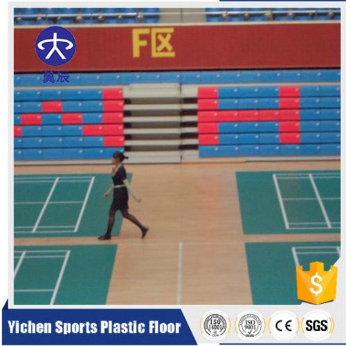 云南曲靖運動場館PVC運動地板，羽毛球場PVC塑膠地板