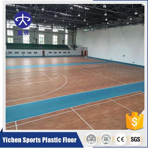 籃球館木紋PVC運動地板，籃球場PVC塑膠地板