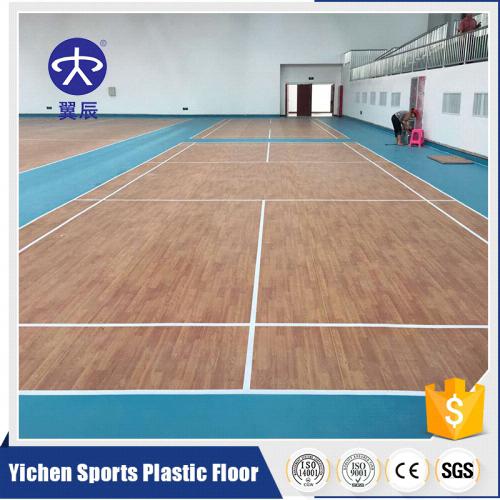 體育館羽毛球PVC運(yùn)動地板，羽毛球場運(yùn)動地板，木紋PVC塑膠地板